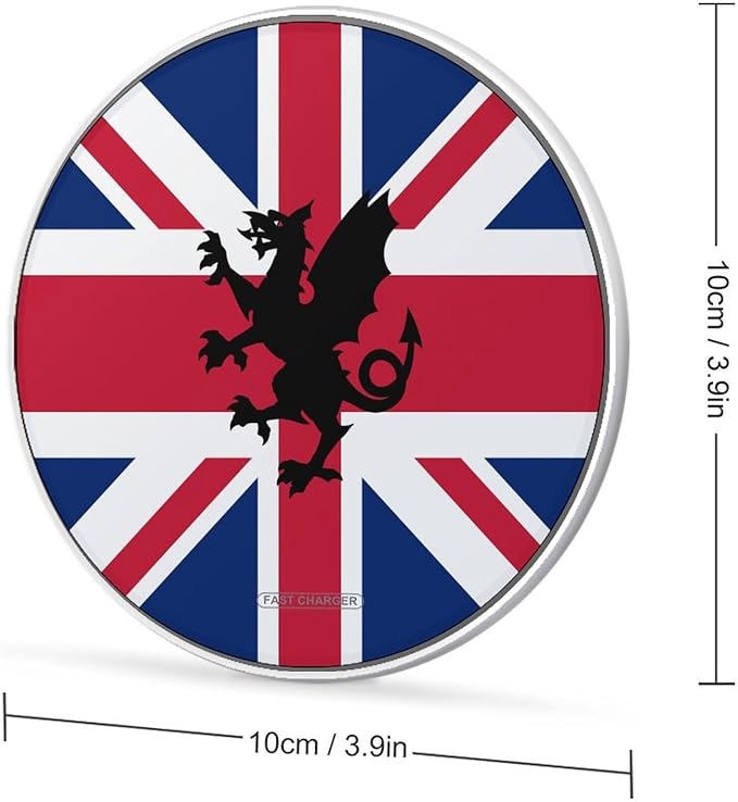British Britain Dragon United Kingdom Phone Charger Magnetic Charging Pad Anti-Slip with USB Cable