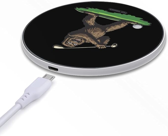 Sasquatch Playing Golf Wireless Charger Anti-Slip Wireless Charging Pad Slim Charger Mat for Men Women