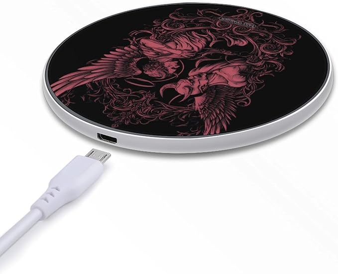 Dark Devil Angeled Phone Charger Magnetic Charging Pad Anti-Slip with USB Cable