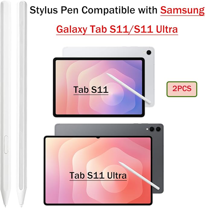 2 Pack Galaxy Tab S11 S Pen Compatible for Samsung Galaxy Tab S11S11 Ultra Stylus Pen Replacement for Galaxy Tab S11 Ultra All Versions Touch S Pen with TipsEJ-PX730BWEGUJ