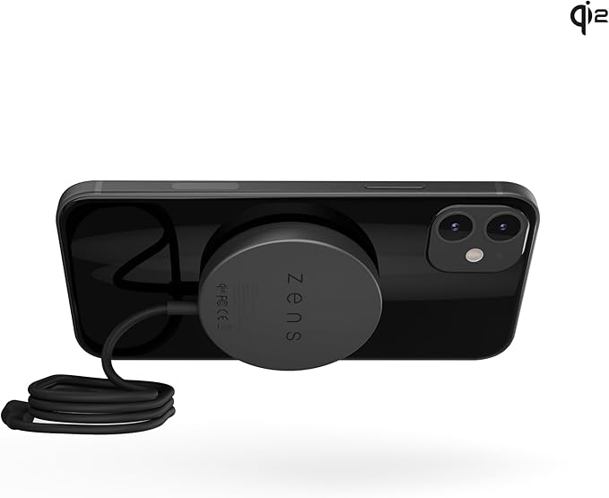 Zens Pro 1 Qi2 and MagSafe Aluminum Wireless Charger – Compatible with Apple iPhone 17/16/15/14/13/12 Series AirPods and all MagSafe and Qi2-enabled Phones up to 15W Power Adapter NOT Included