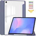 Case for Galaxy Tab S10 FE+/S10 FE Plus 13.1 2025 (Model: SM-X620/SM-X626B) Trifold Stand Cover with S Pen Holder [Auto Wake/Sleep] Shockproof TPU Bumper + Clear Back Shell Lavender Purple
