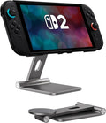 Antank Foldable Magnetic Stand Compatible with Switch 2 &amp Mag-Safe Portable Phone Stand Holder for Desk Aluminum Alloy Adjustable Phone Stand Mount for Switch 2 for iPhone 17/16/15/14/13/12