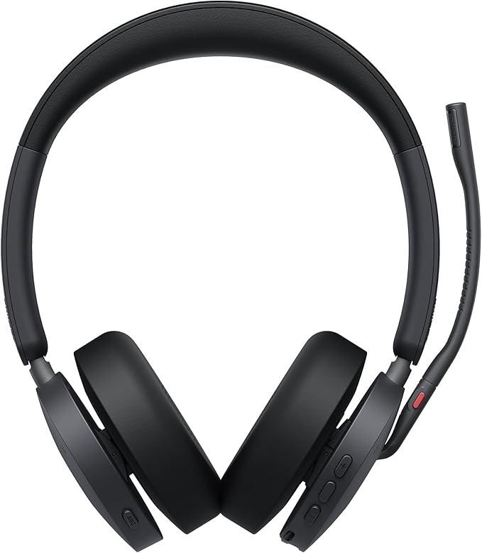 Yealink Headset BH74 Bluetooth Wireless On-ear Acoustic Shield Mic &amp Hybrid ANC Long Battery All-Day Comfort Dual Busylight Teams Certified Ideal for Office Remote and On-the-Go with Cloth