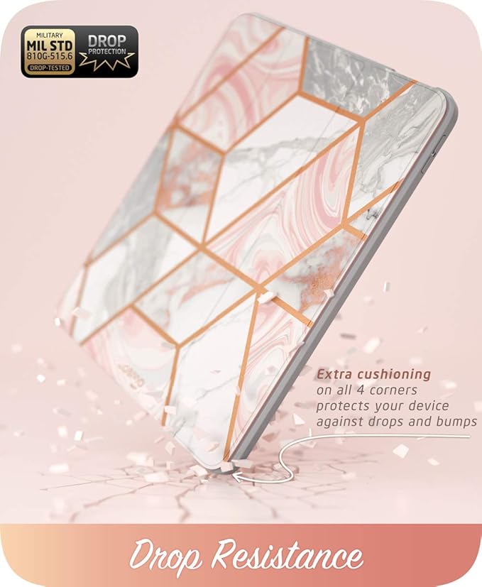 i-Blason Cosmo Case for iPad Air 5th Generation/4th Generation 10.9 (2022/2020) Full-Body Trifold with Built-in Screen Protector Protective Smart Cover with Auto Sleep/Wake &amp Pencil Holder (Marbl