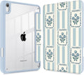 Mektron Printed Case for iPad mini 7 (A17 Pro) 2024/ Mini 6 2021 iPad mini 7th/6th Generation 8.3-inch Liquid Retina Display Cover Buit in Pencil Holder with Clear Back Shell Patchwork Floral