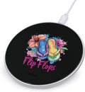 Flip Flops Flowers Wireless Charger Anti-Slip Wireless Charging Pad Slim Charger Mat for Men Women