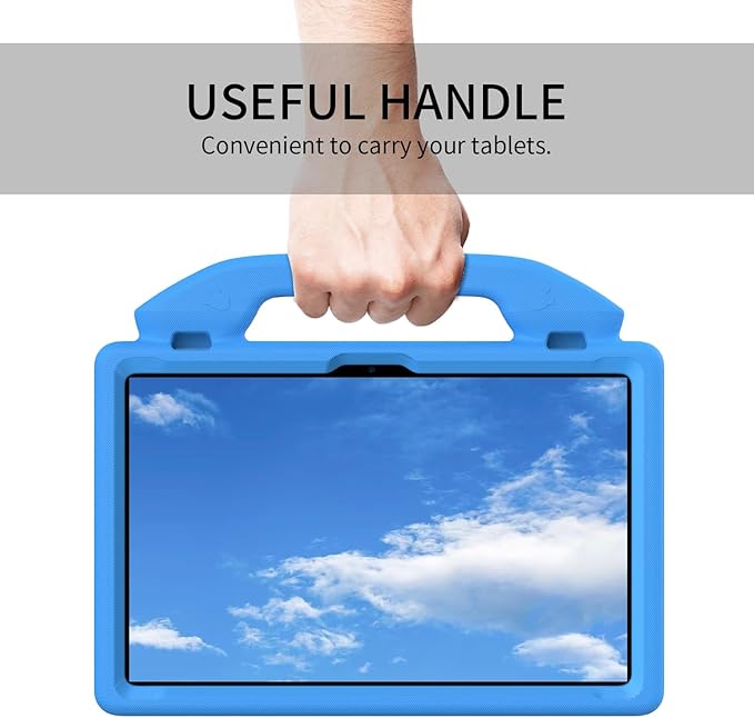 for Amazon Fire Max 11 Kids Tablet Case EVA Material Light Weight Shockproof Rugged Heavy Duty Thumb Kickstand Kids Case for Amazon Fire Max 11 (2023) (Blue)