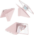Y-Shaped Detachable Case for iPad (A16) 11th/10th Generation (2025/2022) Clear 360°Rotating Magnetic Back Multi-Stand &amp Shockproof Hybrid Cover for iPad 11/10 Auto Wake/Sleep Pink