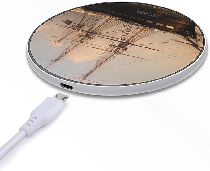 Vintage Ship Ferry Port Phone Charger Magnetic Charging Pad Anti-Slip with USB Cable