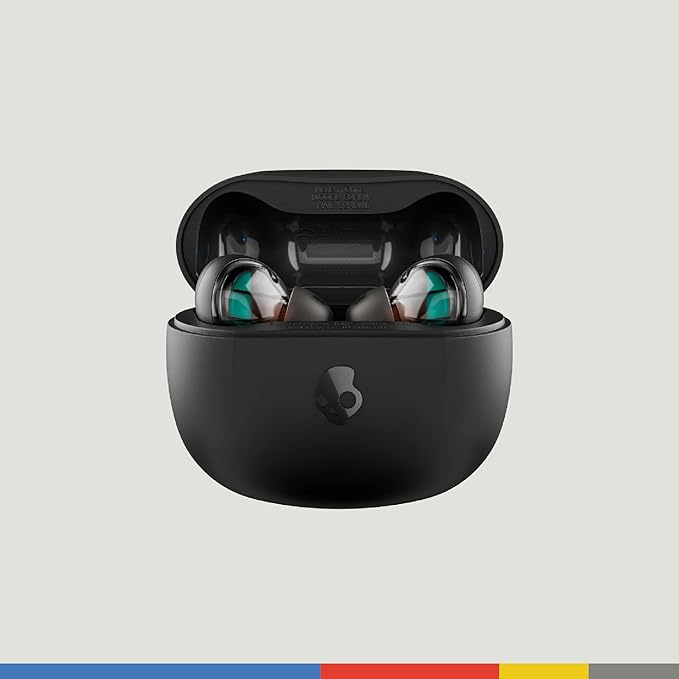 Skullcandy Rail Wireless Earbuds Bluetooth Headphones Noise Isolating Fit Up to 42 Hours Battery IP55 Sweat and Water Resistant Microphone for iPhone Android - True Black