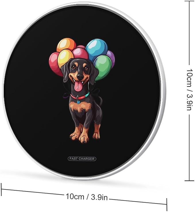 Balloon Dachshund Wireless Charger Anti-Slip Wireless Charging Pad Slim Charger Mat for Men Women