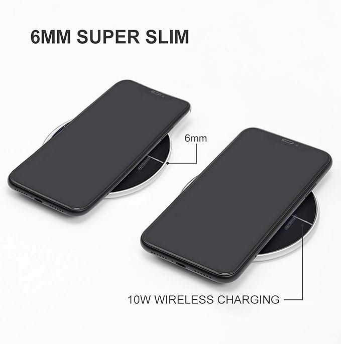 Fruit in Spoon Wireless Charger Fast Wireless Charging Pad with USB Cable 10W Anti-Slip Magnetic Wireless Charger Portable Slim Charger Puck Travel Charging Station