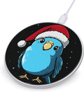 Christmas Blue Budgie Bird Phone Charger Magnetic Charging Pad Anti-Slip with USB Cable