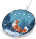 Red Fox Snowy Wireless Charger Anti-Slip Wireless Charging Pad Slim Charger Mat for Men Women