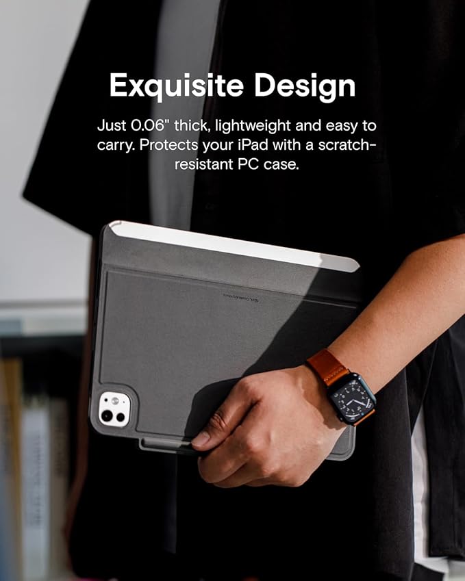 MOFT Snap Tablet Case for iPad Air 13 M3 2025/M2 2024 iPad Pro 12.9(3rd-6th Gen.) with Pencil Holder Magic Keyboard Compatible Slim Lightweight Magnetic Case Connect to Versatile Snap Stands