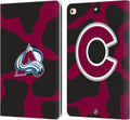 Head Case Designs Officially Licensed NHL Cow Pattern Colorado Avalanche Leather Wallet Case Compatible with Apple iPad 9.7 2017 / iPad 9.7 2018