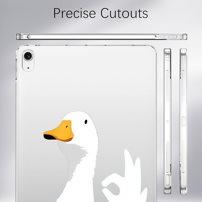 for iPad Pro 11(M4) 2024 5th GenNot Okay Goose Crystal Clear CaseSlim Lightweight Anti-Scratch Soft TPU Bumper Hard Acrylic Back Cover for Women