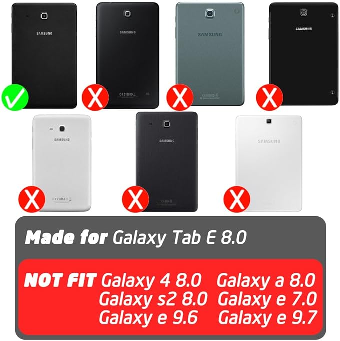 SUPCASE Unicorn Beetle Pro Series Case Designed for Galaxy Tab E 8.0 Full-body Hybrid Protective Case for with Screen Protector Galaxy Tab 8.0 Inch SM-T378/ SM-T375 / SM-T377 Tablet (Black)