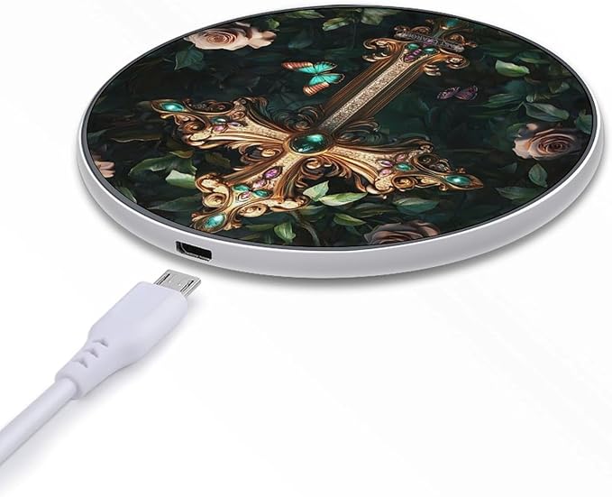 Crosses Religious Christ Wireless Charger Anti-Slip Wireless Charging Pad Slim Charger Mat for Men Women