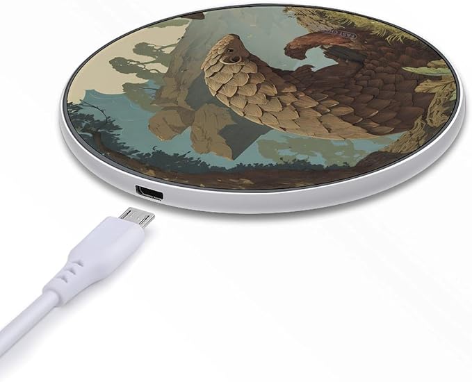 Pangolin Mountains Fast Portable Charger 10W Funny Graphic Phone Charging Pad with USB Cable