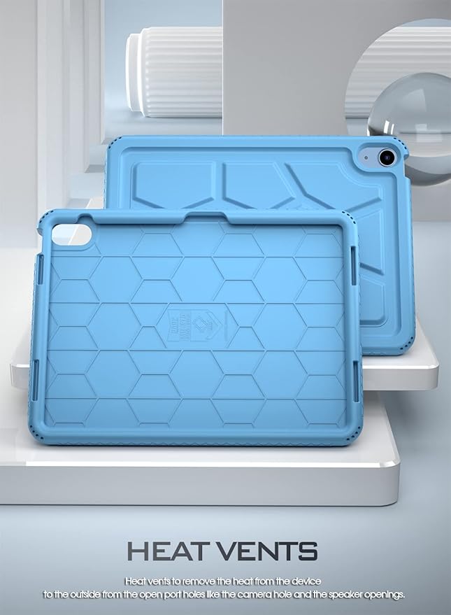 Poetic TurtleSkin case for New iPad (A16) 11th / 10th Generation (2025/2022) Heavy Duty Shockproof Kids Friendly Silicone Case Cover Only Compatible with New iPad 11/10.9 Inch Sky Blue