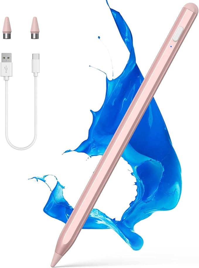 Stylus Pen for Touch Screens NTHJOYS Active Stylus Pencil Rechargeable for iOS/Android with Magnetic Design Fine Point Stylist Compatible with Apple iPad/Pro/Air/Mini/iPhone/Tablets Writing &amp Dra
