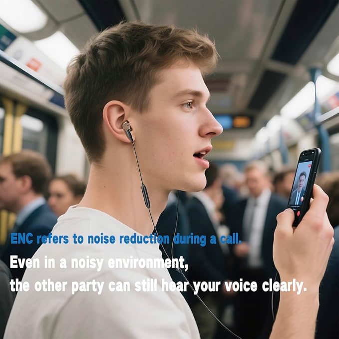 Dynamic Balanced Deep Bass In-Ear Headphones-Noise cancelling Wired Earbuds with Dual-Driver Bass Boost ear bud Noise Isolation-Clear Call and High-Resolution AudioNoise Cancellation (USB C+3.5mm)