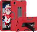 Case for for Alcatel Joy Tab 2 Tablet 8-inch 2020 Release (Model: 9032Z) - [Built-in Kickstand] Anti Slip Kids Friendly Shockproof Silicone Protective Cover (Red/Black)