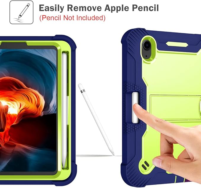 MAKEIT Case for iPad mini 7 (A17 Pro) 2024 iPad mini 6 Case (8.3-Inch2021 Model) with Pencil Holder Heavy Duty Shockproof Full Body Protective Case with Stand for iPad mini 6th/7th Generation Case