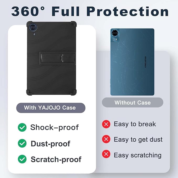 Case for Callsky-Tab Ctab 14 Tablet 14 inchSoft Silicone Protector CoverKids FriendlyAdjustable Stand Tablet Cover4 Corners Thicken ShockproofBlack