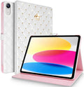 for iPad (A16) 11th Generation 11 Inch 2025/iPad 10th Generation 10.9 2022 Case Girly Crown Rhinestone Cute Elegant PU Leather Auto Sleep/Wake Stand Shockproof Case for iPad 11th/10thWhite