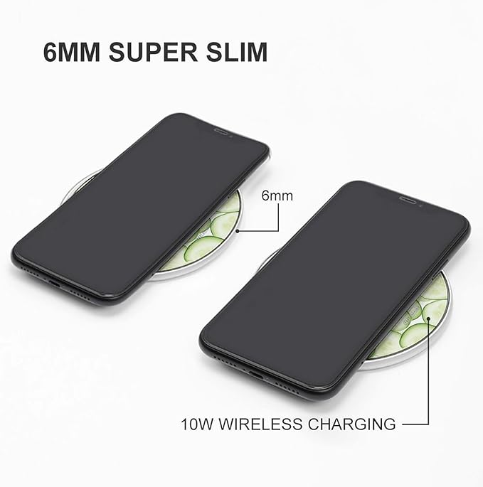 Cucumber-Slices Wireless Charger Anti-Slip Wireless Charging Pad Slim Charger Mat for Men Women