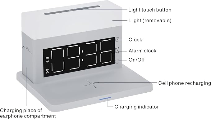 Multifunctional Alarm Clock Black