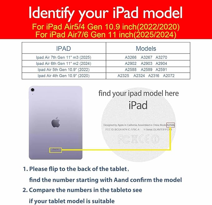 Leather Case for iPad Air 11inchs M4/M3/M2 (2026/2025/2024) &amp 10.9 inchs 5th/4th Gen (2020/2022)| Leather Protective Cover | Adjustable Stand | Auto Wake/Sleep | Shockproof Smart Cover | Pink