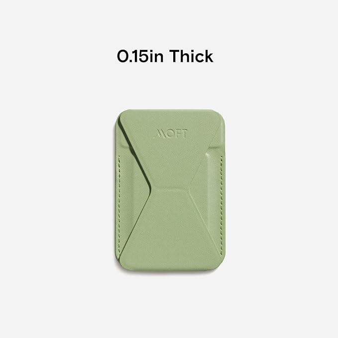 MOFT MagSafe Wallet for iPhone 15/14/13/12 Series Strong Magnetic Phone Card Holder Fit 2 Cards &amp 3 Viewing Angles &amp Stain-Resistant Vegan Leather Phone Stand Bamboo