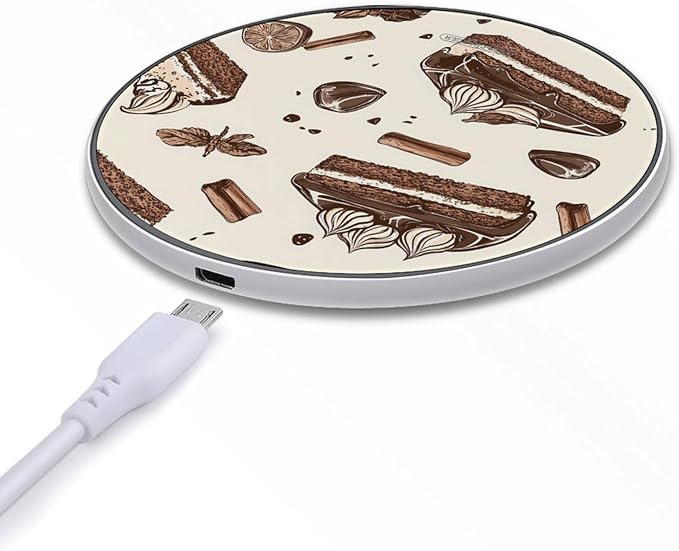 Chocolate Coffee Buttercream Cake Phone Charger Magnetic Charging Pad Anti-Slip with USB Cable