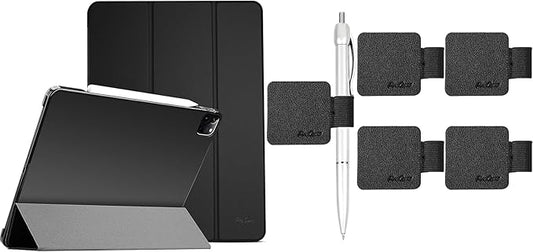 ProCase Smart Case for iPad Pro 12.9 2022/2021/2020/2018 Bundle with 5 Pack Pen Loop Holder for Notebooks Journals Planners Tablet Case