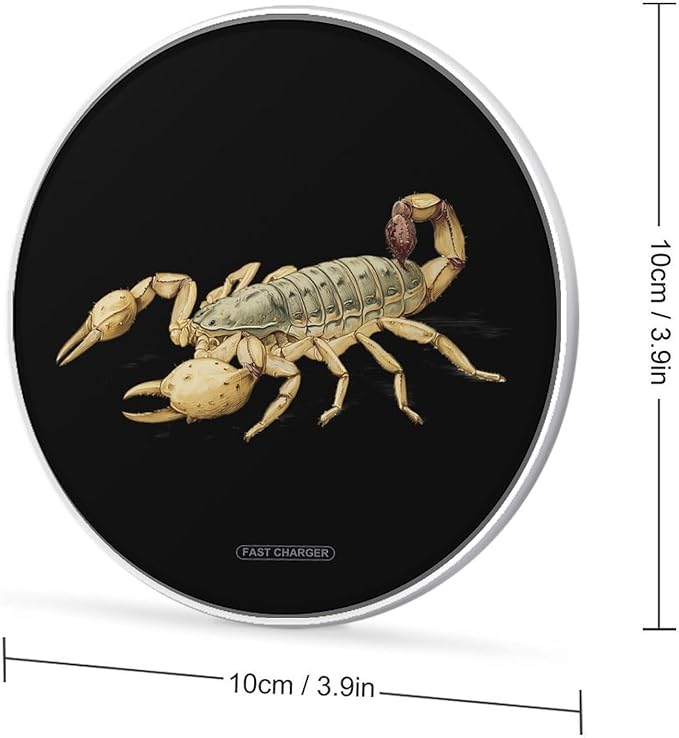Vintage Scorpion Fast Portable Charger 10W Funny Graphic Phone Charging Pad with USB Cable