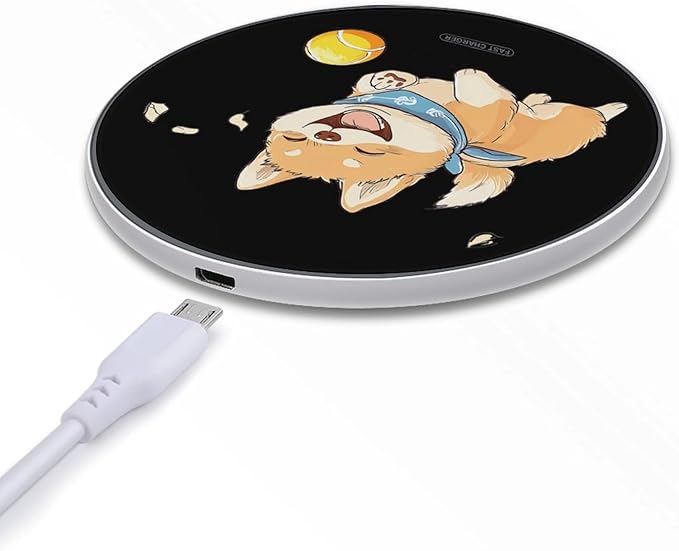 Shiba Inu Puppy Dog Playing Phone Charger Magnetic Charging Pad Anti-Slip with USB Cable