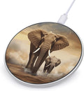 Elephant and Baby Elephant Wireless Charger Fast Wireless Charging Pad with USB Cable 10W Anti-Slip Magnetic Wireless Charger Portable Slim Charger Puck Travel Charging Station