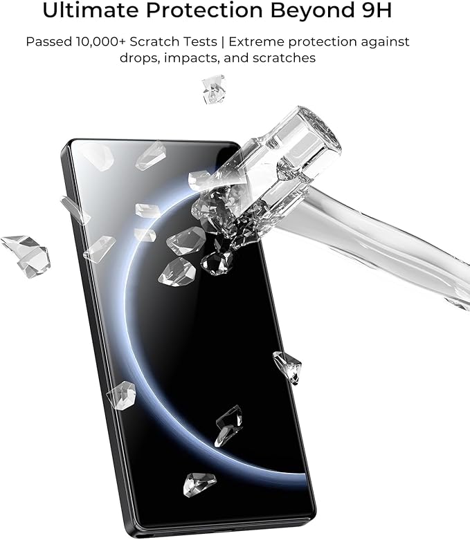 BENKS GlassWarrior HD Screen Protector for Samsung Galaxy S25 Ultra 9H+ Shatterproof [Military-Grade Protection] Superior Scratch Resistance Ultra HD Tempered Glass Screen Protector