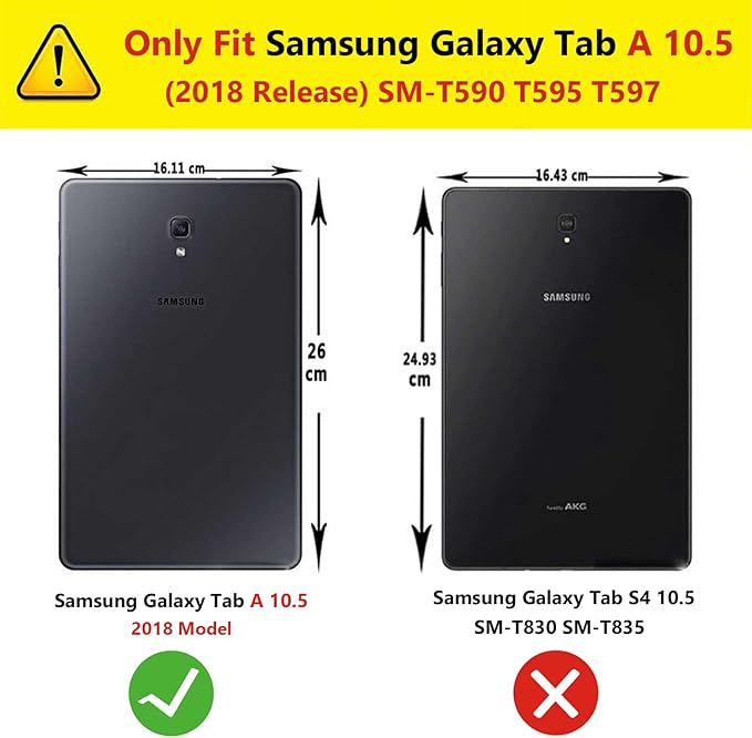 Case for Samsung Galaxy Tab A 10.5 2018 (SM-T590/T595/T597)Portable Heavy Duty Dropproof Protective Cover Case with 360 Rotating StandHandle &amp Shoulder StrapStylus Pen (New Blue)