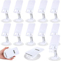 Geelin 12 Pieces 360 White Rotating Phone Stand Desktop Fully Adjustable Foldable Phone Holder with Anti-Slip Pad Lightweight Aluminum Base Tablet Stand for All Phones