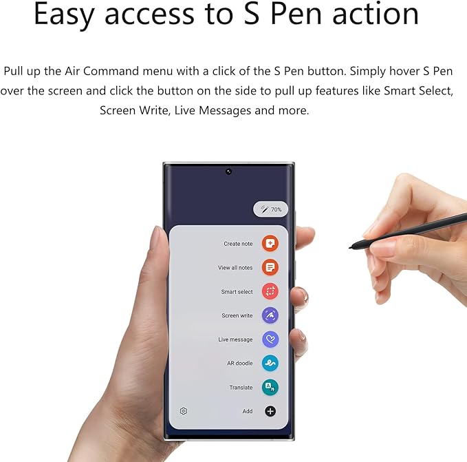 S22 Ultra S Pen (with-Bluetooth) Replacement for Samsung Galaxy S22 Ultra Stylus Pen (4096 Pressure Levels) + Replacement Tips/Nibs (Black)