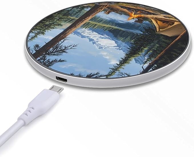 Forests Bonfire Wireless Charger Anti-Slip Wireless Charging Pad Slim Charger Mat for Men Women