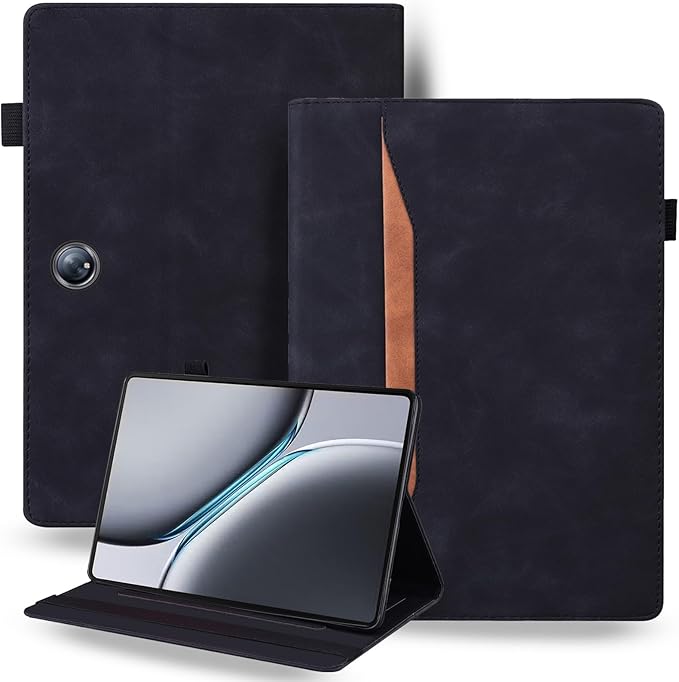 for OnePlus Pad 2 Case 12.1 inch 2024 Released Retro Folio Shell for OnePlus Pad Pro Cover with Card Holder &amp Multi-Angle Stand -Black