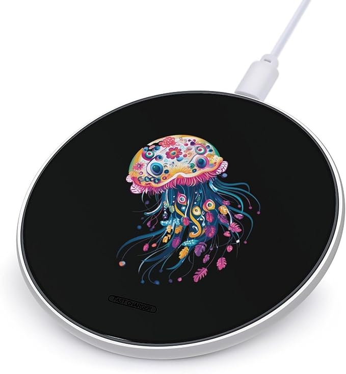 Jellyfish Wireless Charger Anti-Slip Wireless Charging Pad Slim Charger Mat for Men Women