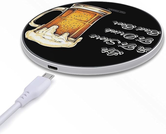Life is to Short to Drink Bad Beer Phone Charger Magnetic Charging Pad Anti-Slip with USB Cable