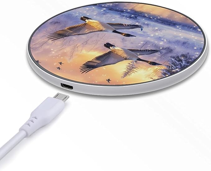 Canadian Flight Bird Geese Wireless Charger Anti-Slip Wireless Charging Pad Slim Charger Mat for Men Women
